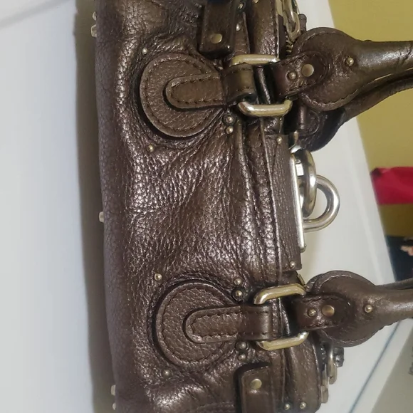 Chloe Pewter Color Leather Handbag with Silver Accents - Picture 10 of 13